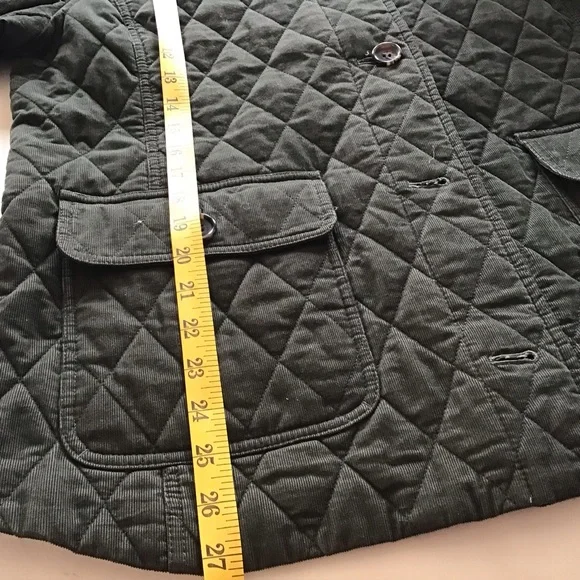 Talbots XL Women’s Quilted Jacket Corduroy Hunter Green Barn/Fisherman Core - Picture 15 of 16